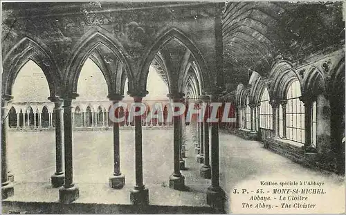 Cartes postales Mont St Michel Abbaye Le cloitre