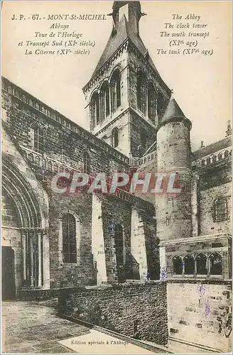 Cartes postales Mont Saint Michel Abbaye Tour de l'Horlge et transept Sud XI e siecle