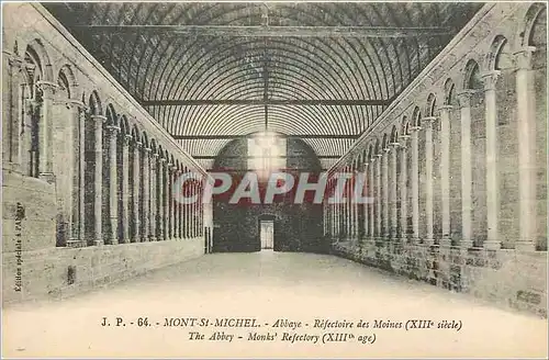 Cartes postales Mont Saint Michel Abbaye Refectoire des Moines XIIIe s