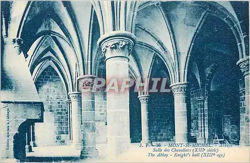 Cartes postales Mont Saint Michel Abbaye Salle es chevaliers XIII e siecle