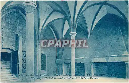 Cartes postales Mont Saint Michel Abbaye Salle des hotes XIII e siecle