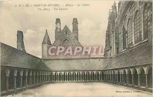 Cartes postales Mont Saint Michel Abbaye le cloitre