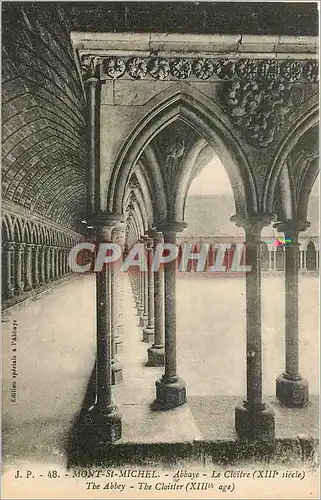 Cartes postales Mont Saint Michel Abbaye Galerie du Cloitre