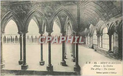 Cartes postales Mont Saint Michel Abbaye Cloitre