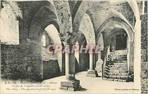 Cartes postales Mont Saint Michel Abbaye crypte de l'Aquilon XIIe siecle