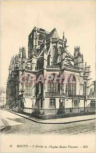 Cartes postales Rouen L'Abside de l'Eglise Saint vincent