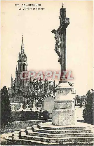 Ansichtskarte AK Bon Secours le calvaire et l 'Eglise