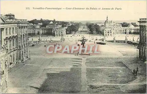 Ansichtskarte AK Versailles panoramique Cour d'Honneur u Plaie et Avenue de Paris