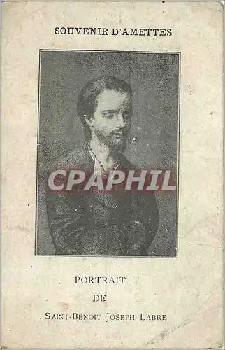 Cartes postales Souvenir d'Amettes Portrait de Saint Benoit Joseph Labre