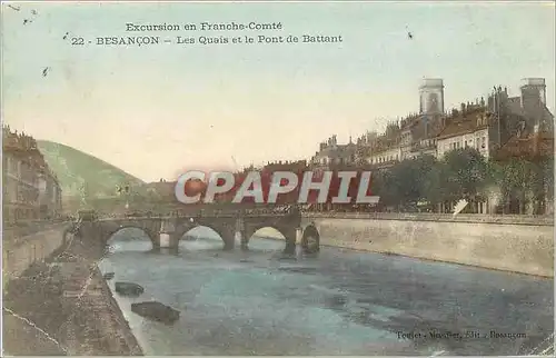 Cartes postales Besancon les Quai et le Pont de battant
