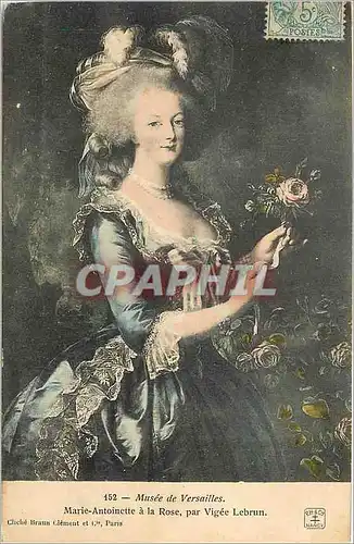 Cartes postales Musee de versailles Marie Antoinette a la Rose par vigee Lebrun