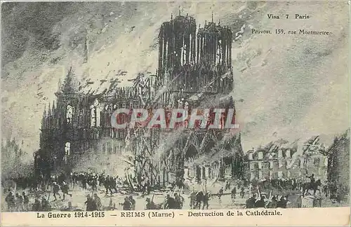 Ansichtskarte AK Reims marne Destruction de la Cathedrale