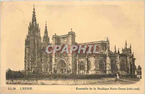 Cartes postales L'epine ensemble de la basilique Notre dame  cote Sud