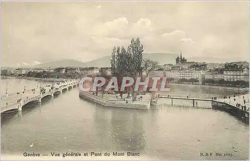 Cartes postales Geneve Vue geerale et Pont du Pont Blanc