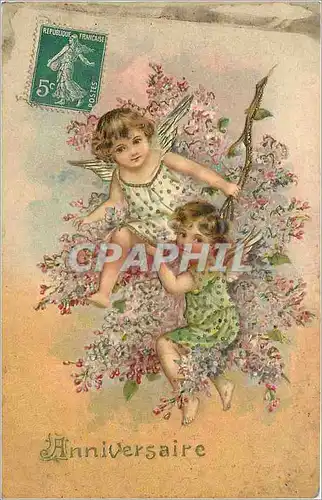 Cartes postales V�ux Anges Fleurs