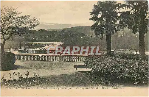 Cartes postales Pau Vue sur la chaine des pyrenees prise du square Saint Marin
