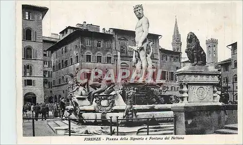 Ansichtskarte AK firenze Plazza della Signria e Fontana del Nettuno