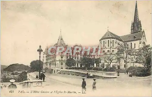 Ansichtskarte AK Pau L' Hotel Gassion et l'Eglise St Martin