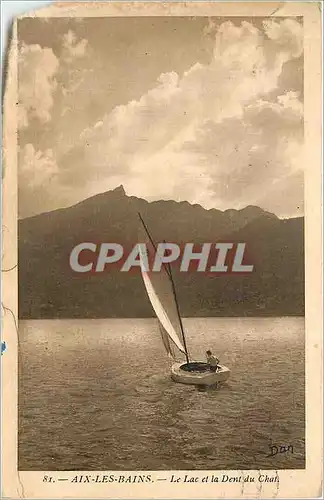 Cartes postales Aix les bains le lac et l Dent du Chat Bateau