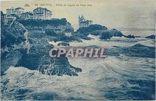 Cartes postales Biarritz Effet de vagues au vieux Port
