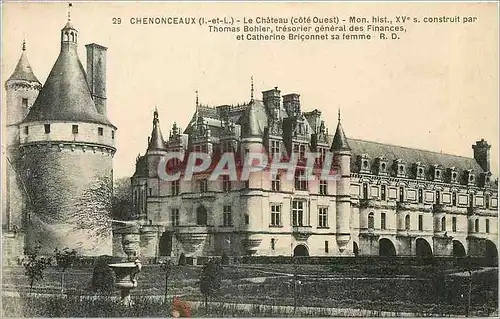 Cartes postales Chenonceaux I et L le chcteau cote ouest Mon hist Xve s