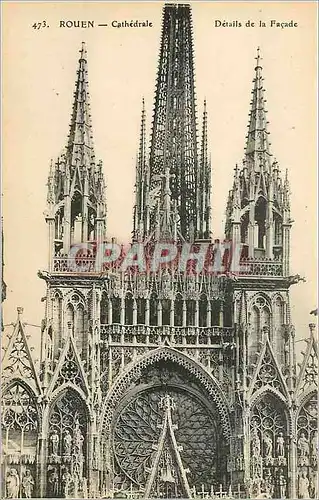 Ansichtskarte AK Rouen Cathedrale Detail fa�ade