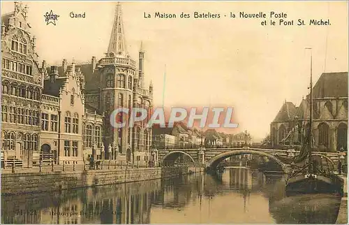 Cartes postales La maison de Bateliers La nouvelle Poste et le Pont St Michel Bateau
