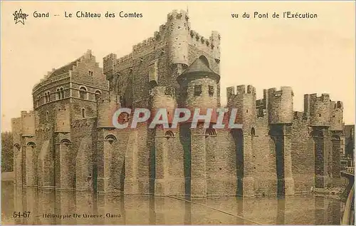 Cartes postales Gand le Chateau de comptes vu du pont de l'execution