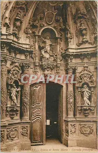 Cartes postales San Sebastian Iglessia de Santa Maria Entrada principal