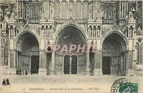 Cartes postales Chartres Portail sud de la cathedrale