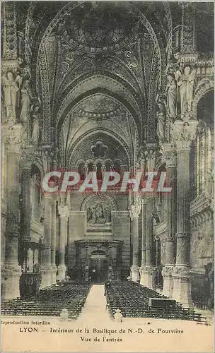 Ansichtskarte AK Lyon Interieur de la basilique de ND de Fourviere vue de l'entr�e