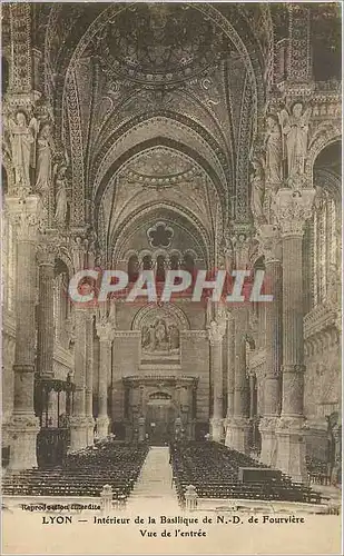 Ansichtskarte AK Lyon Interieur de la basilique de ND de Fourviere vue de l'entr�e