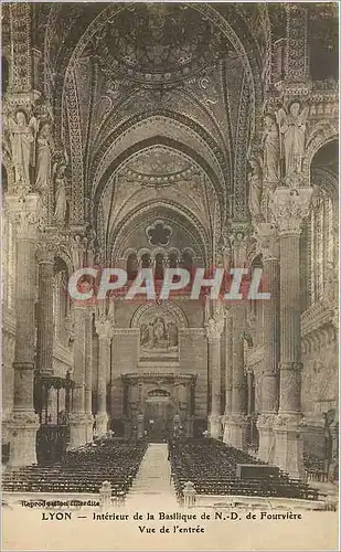 Cartes postales Lyon Interieur de la basilique de ND de Fourviere vue de l'entr�e
