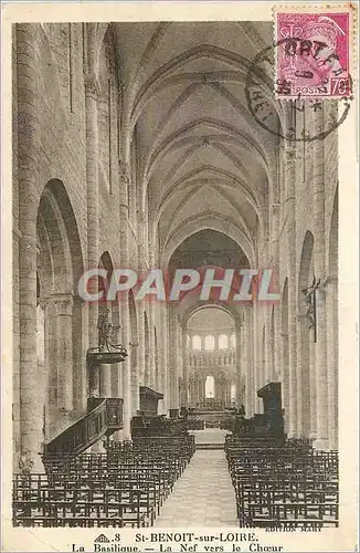 Ansichtskarte AK St Benoit sur Loire La Basilique L Nef vers le Cheour