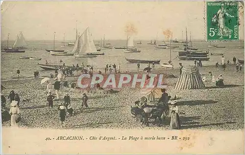 Cartes postales Arcachon cote d'argent La plge a maree basse