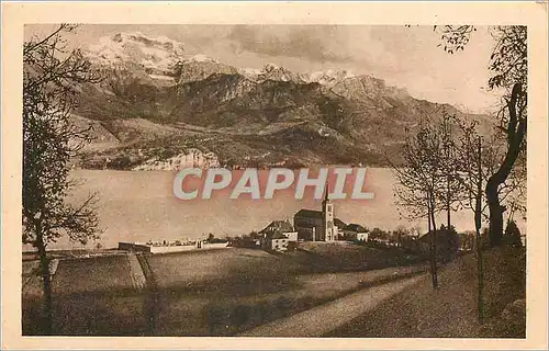 Cartes postales Lac d' annecy eglise de Sevrier et la Tournette