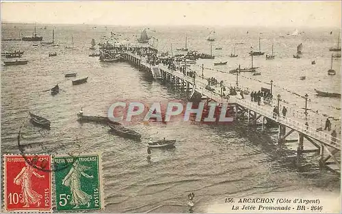 Cartes postales Arcachon cote d'Argent la jetee promenade BR