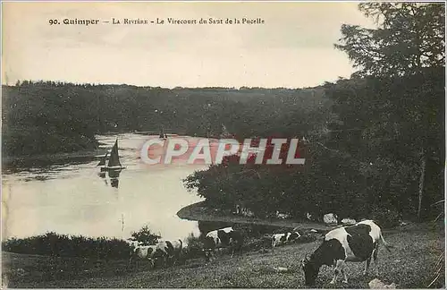 Cartes postales Quimper La riviere le Virecourt du Saut de la Pucelle Vaches