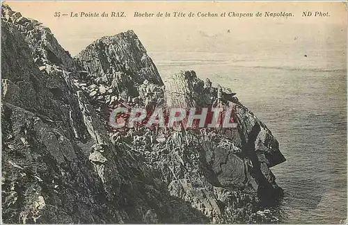Ansichtskarte AK La Pointe du Raz Rocher de la tete de cochone et Chapeau de napoleon