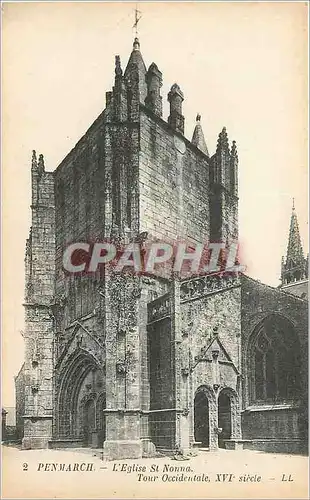 Cartes postales Penmarch l'Eglise St Nonna tour Occidentale XVI e siecle