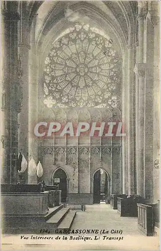 Cartes postales carcassone la cite vue interieur de la Basilique Le transept
