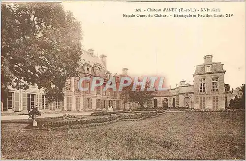 Cartes postales Chateau d' Anet E et L XVI e sicle Facade Ouest du Chateau Hemicycle et Pavillon Louis XIV