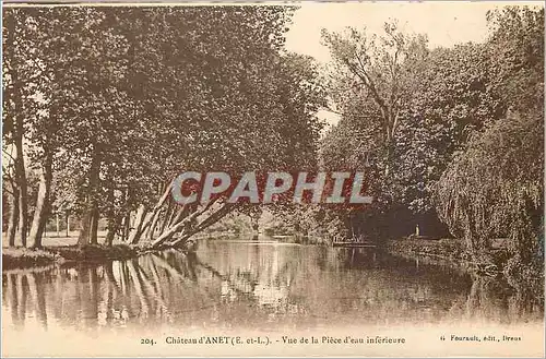 Cartes postales Chateau d Anet E et L Vue de la Pice d'eau inferieur