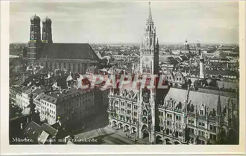 Cartes postales Munchen Rataus mit Frauenkirche