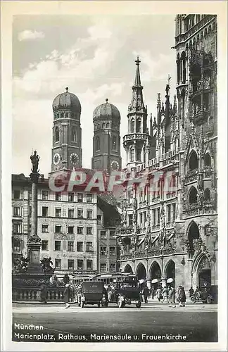 Cartes postales Munchen Marienplat athaus mariensaute u Frauenkirche