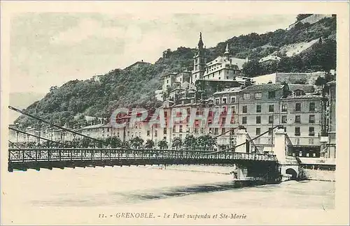 Ansichtskarte AK Grenoble le pont suspendu et Ste marie