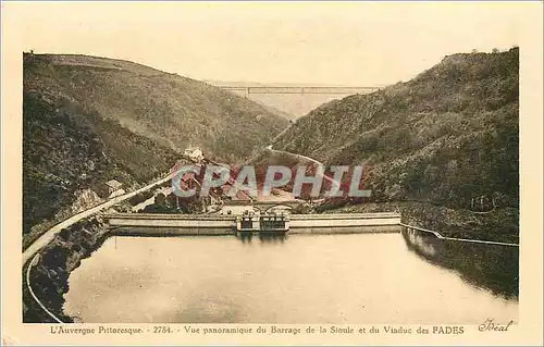 Cartes postales L'auvergne Pittoresque 2784 vue panoramique du Brrage de la Sioul et du Viaduc des Fades