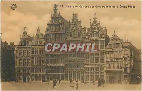 Cartes postales Anvers maison des Corporations de la Gand Place