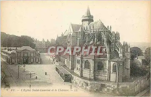 Ansichtskarte AK EU L'Eglise Saint Laurent et le Chateau