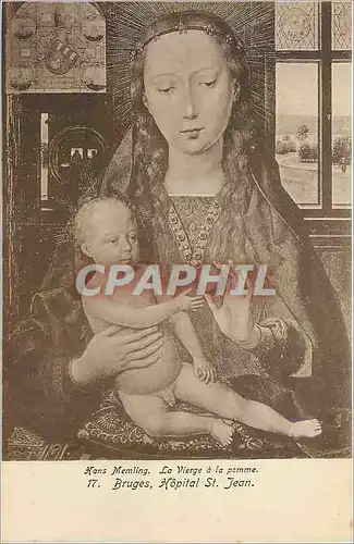 Cartes postales Hans Memling La Vierge a la pomme Bruges Hopital St Jean